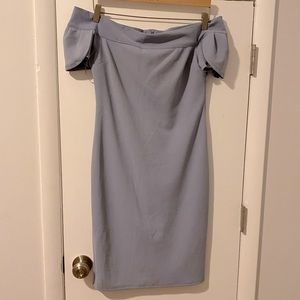 🎉Dusty Blue Off The Shoulder Bodycon Dress